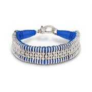 Kibo royal blue thread diamond stacker bracelet shown from the front