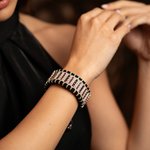 Marrakech black thread pavé diamond and ruby bracelet by Caravan of Stones