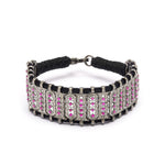 Marrakech black thread pavé diamond and ruby bracelet by Caravan of Stones