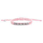 Méridien baby pink bracelet with pavé diamond panel on a white background