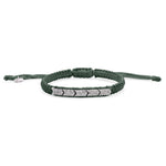 meridien-deep-peacock-teal bracelet with a clear stone panel on a white background