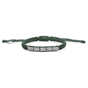 meridien-deep-peacock-teal bracelet with a clear stone panel on a white background
