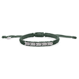 meridien-deep-peacock-teal bracelet with a clear stone panel on a white background