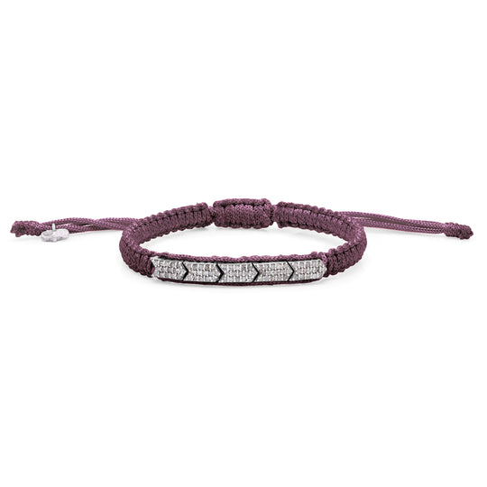 Méridien Vampire Claret bracelet with a pavé diamond panel on white