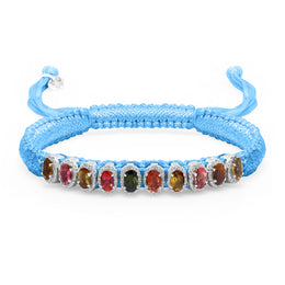 Mini Lisse diamond bracelet in babyblue with sliding closure by Caravan of Stones