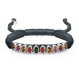 Mini Lisse diamond bracelet in black with sliding closure by Caravan of Stones