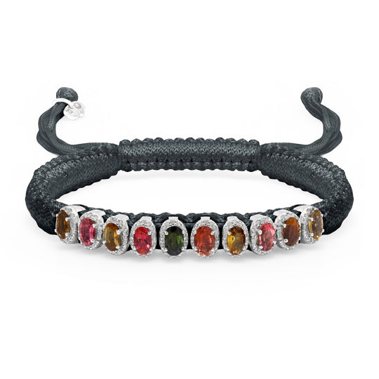 Mini Lisse diamond bracelet in black with sliding closure by Caravan of Stones