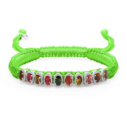 Mini Lisse diamond bracelet in neon green with sliding closure by Caravan of Stones