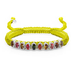 Mini Lisse diamond bracelet in neon yellow with sliding closure by Caravan of Stones
