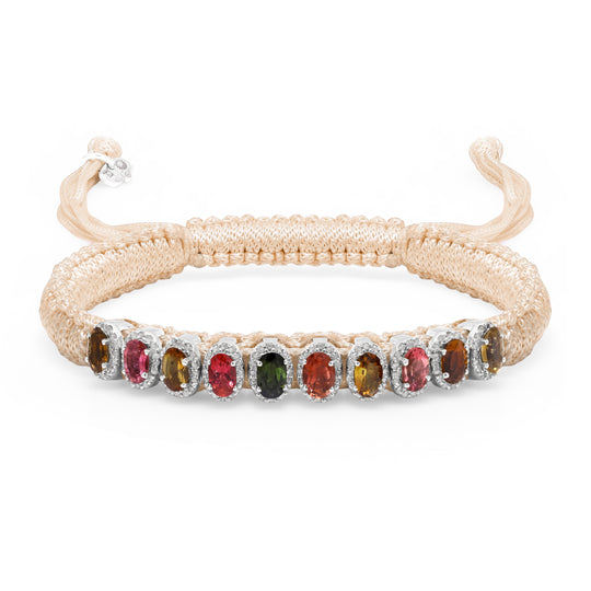 Mini Lisse diamond bracelet in sand with sliding closure by Caravan of Stones