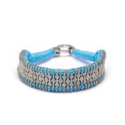Mykonos sky blue thread pavé diamond bracelet by Caravan of Stones