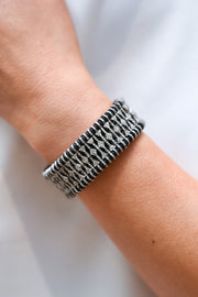 Paris black thread pavé diamond bracelet by Caravan of Stones