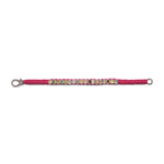Side view of the pink mini thread diamond bracelet with tourmalines