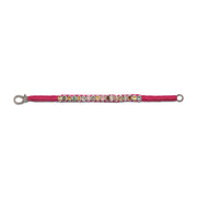 Side view of the pink mini thread diamond bracelet with tourmalines