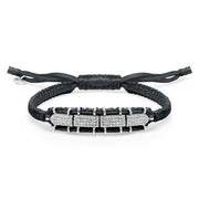 Row black diamond bracelet with sliding lock and pavé diamonds by Caravan of Stones