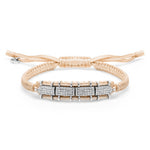 Row sand diamond bracelet with sliding lock by Caravan of Stones