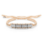 Row sand diamond bracelet with sliding lock by Caravan of Stones