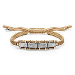 Row Saddle Camel diamond bracelet with sliding lock by Caravan of Stones