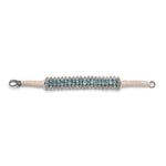 Saint Tropez sand thread bracelet with single-cut diamonds and blue topaz laid flat
