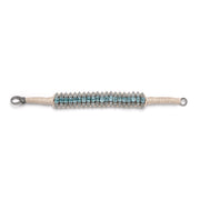 Saint Tropez sand thread bracelet with single-cut diamonds and blue topaz laid flat