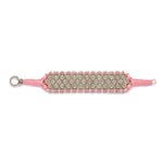 Side view of the Santa Margherita baby pink thread diamond bracelet
