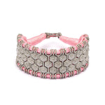 Santa Margherita baby pink thread bracelet with pavé diamonds