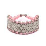 Santa Margherita baby pink thread bracelet with pavé diamonds