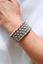 Santa Margherita baby pink thread pavé diamond bracelet by Caravan of Stones