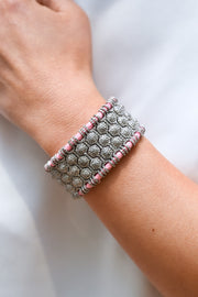 Santa Margherita baby pink thread pavé diamond bracelet by Caravan of Stones
