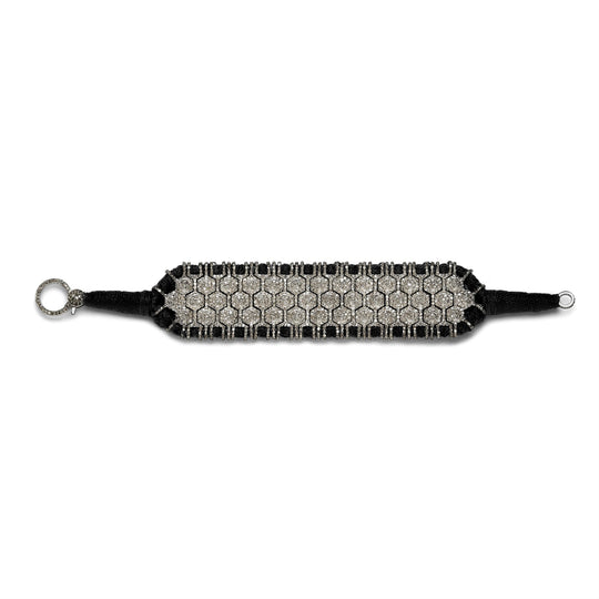 St. Moritz black thread pavé diamond bracelet by Caravan of Stones, side view