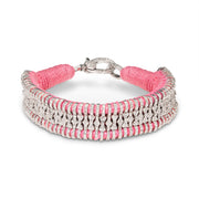 USHA baby pink diamond stacker bracelet shown from the front