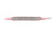 USHA baby pink thread diamond stacker bracelet laid flat