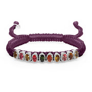 Vampire Claret Mini Lisse bracelet with multi-coloured gemstones on a white background