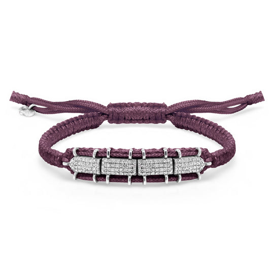 Row Vampire Claret diamond bracelet with sliding lock by Caravan of Stones
