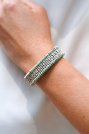 VANA mint green diamond stacker bracelet by Caravan of Stones