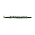 Venice black thread pavé diamond and emerald bracelet by Caravan of Stones, side view