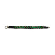 Venice black thread pavé diamond and emerald bracelet by Caravan of Stones, side view