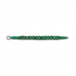 Venice Green Pavé Diamond and Emerald Bracelet laid flat on white