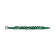 Venice Green Pavé Diamond and Emerald Bracelet laid flat on white