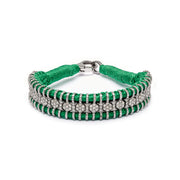 Verdon green thread bracelet with pavé diamonds